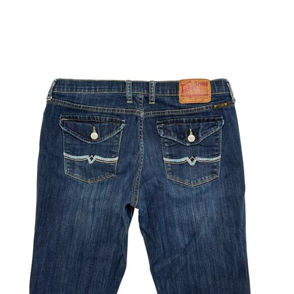 LUCKY BRAND Petunia Sweet N Low Boot Cut Jeans Sz 31 Womens Low Rise Flap Pocket - Picture 4 of 9